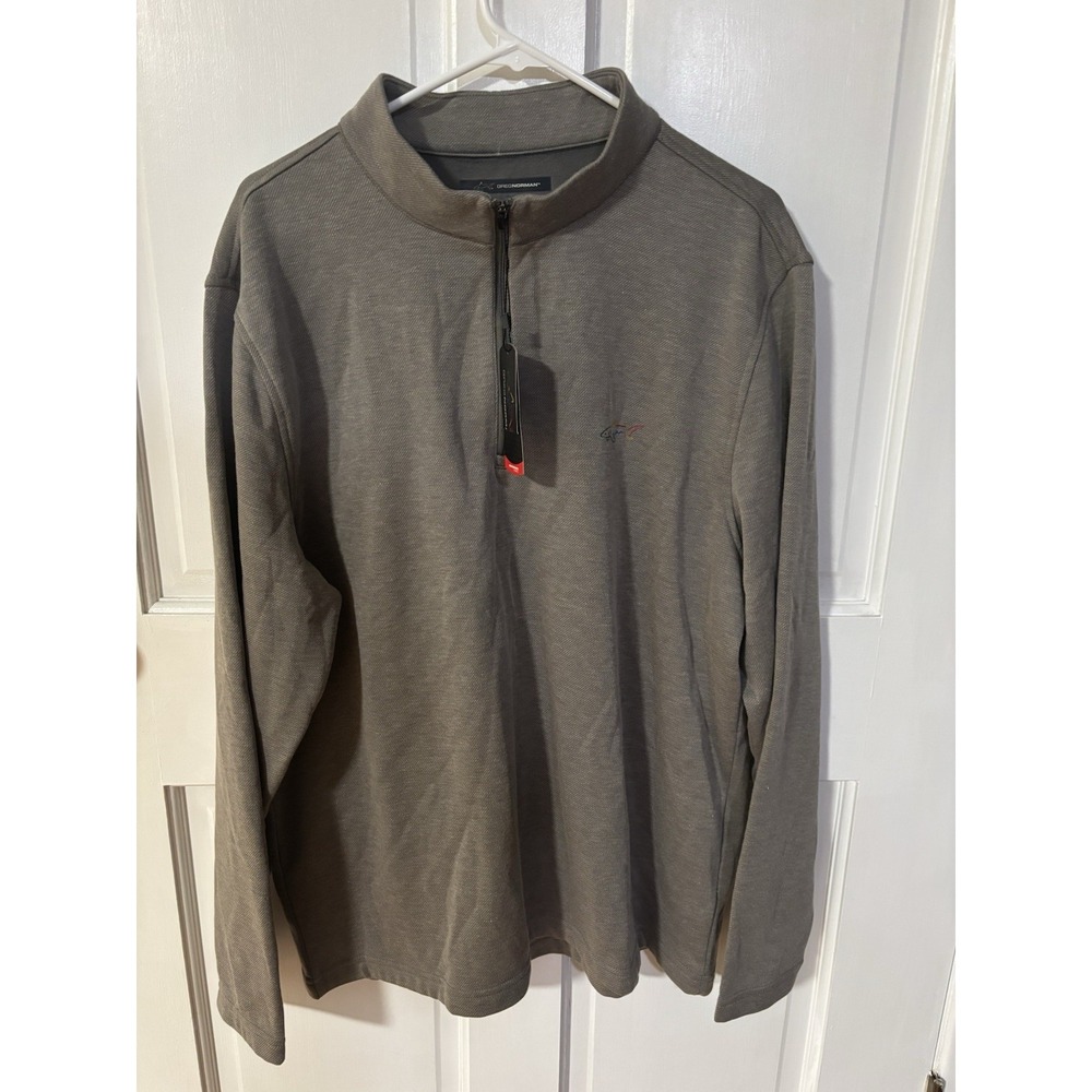 Greg Norman Men's 1/4 Zip Pullover Long Sleeve Brown Sz XL New w/ Tags